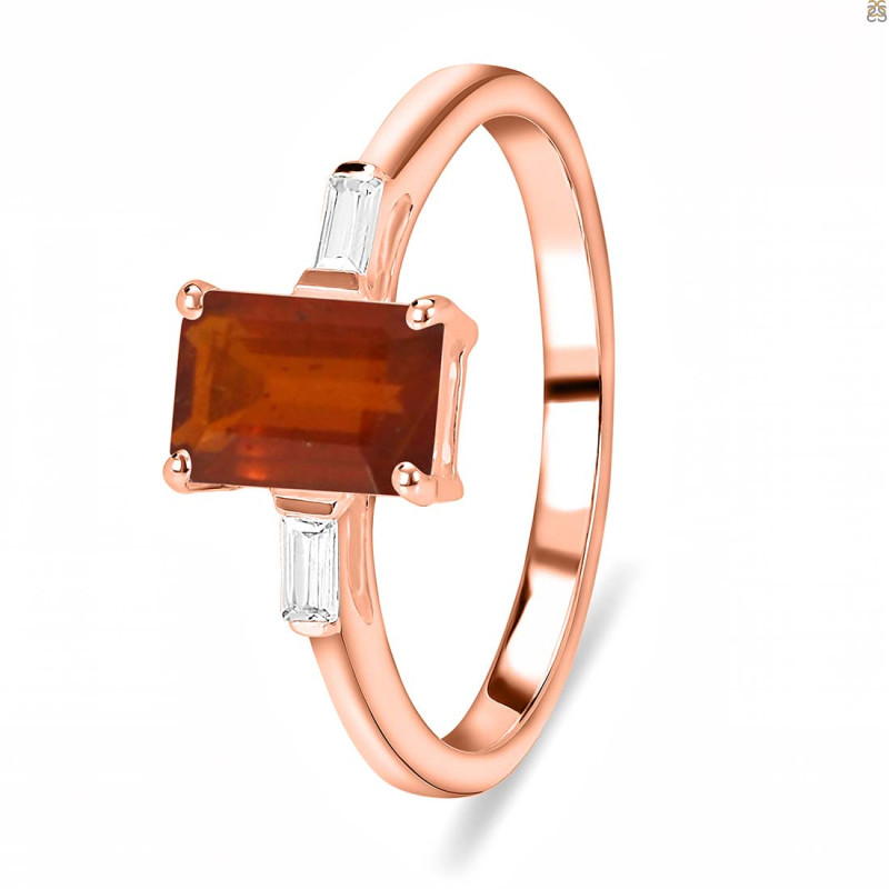 Kyanite (Orange) & White Topaz Ring KYN-RDR-2251-O.