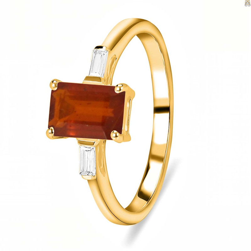 Kyanite (Orange) & White Topaz Ring KYN-RDR-2251-O.