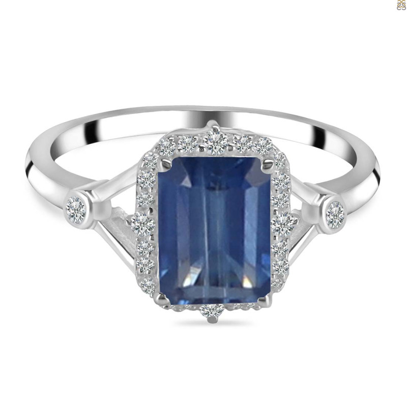 Kyanite & White Topaz Ring KYN-RDR-2252.