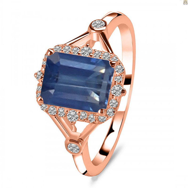 Kyanite & White Topaz Ring KYN-RDR-2252.