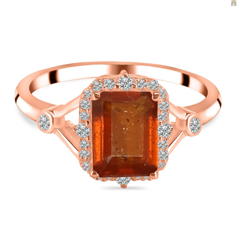 Kyanite (Orange) & White Topaz Ring KYN-RDR-2252-O.