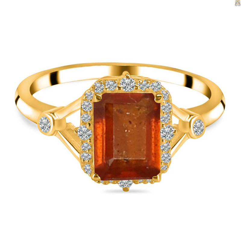 Kyanite (Orange) & White Topaz Ring KYN-RDR-2252-O.