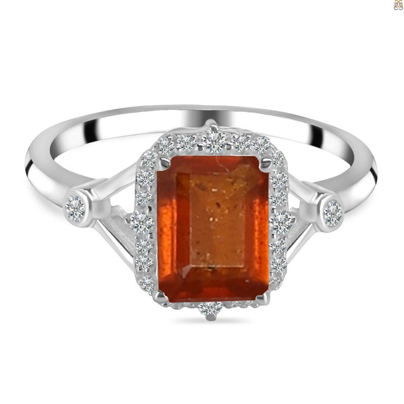 Kyanite (Orange) & White Topaz Ring KYN-RDR-2252-O.