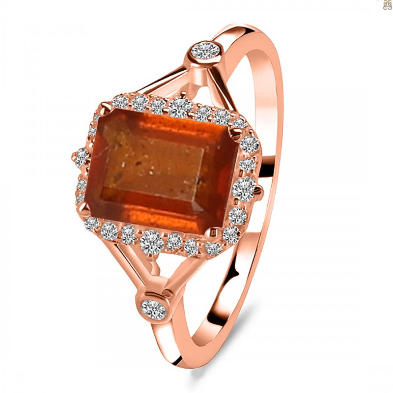Kyanite (Orange) & White Topaz Ring KYN-RDR-2252-O.