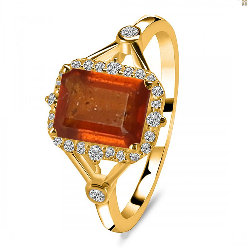 Kyanite (Orange) & White Topaz Ring KYN-RDR-2252-O.
