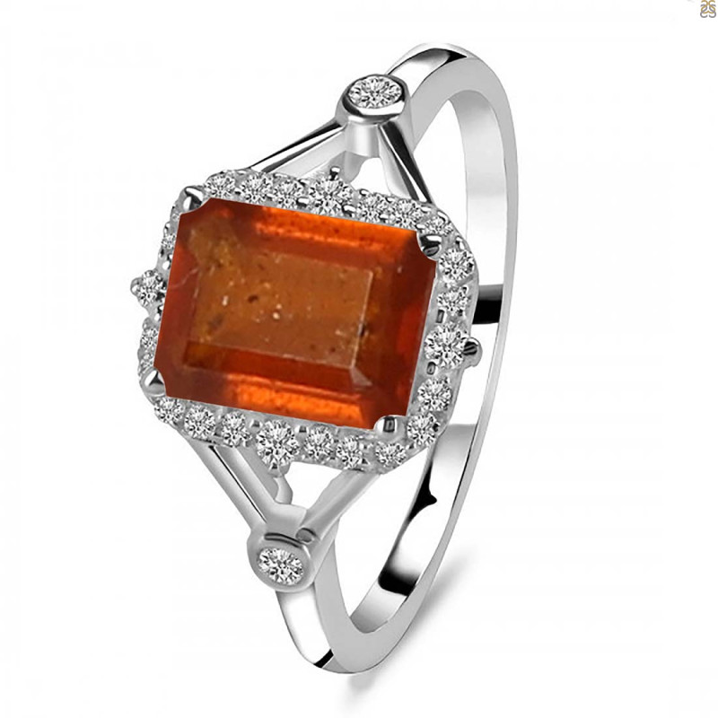 Kyanite (Orange) & White Topaz Ring