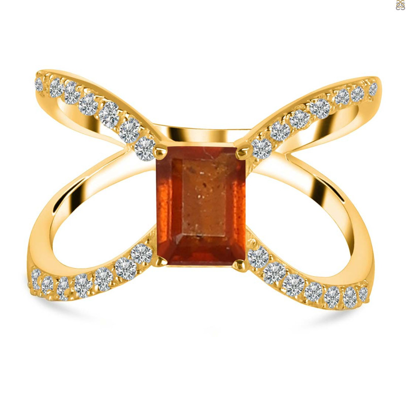 Kyanite (Orange) & White Topaz Ring KYN-RDR-2293-O.