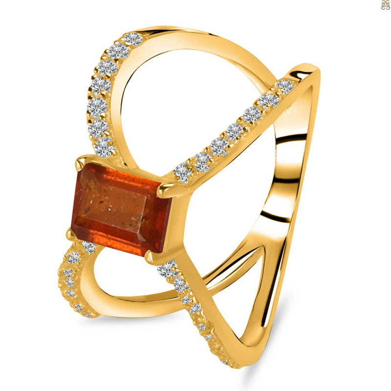 Kyanite (Orange) & White Topaz Ring KYN-RDR-2293-O.