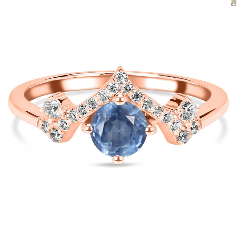 Kyanite & White Topaz Ring KYN-RDR-2296.