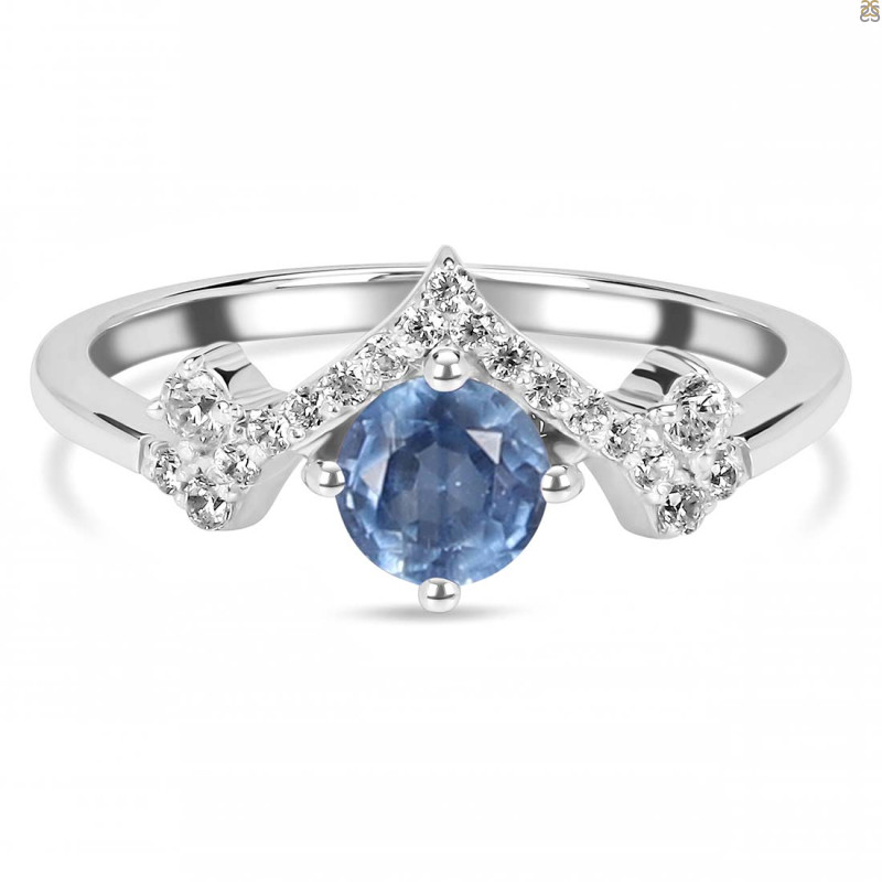 Kyanite & White Topaz Ring KYN-RDR-2296.