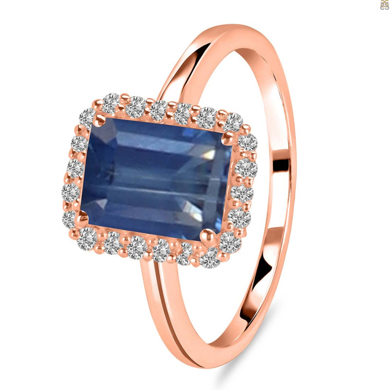 Kyanite & White Topaz Ring KYN-RDR-2302.
