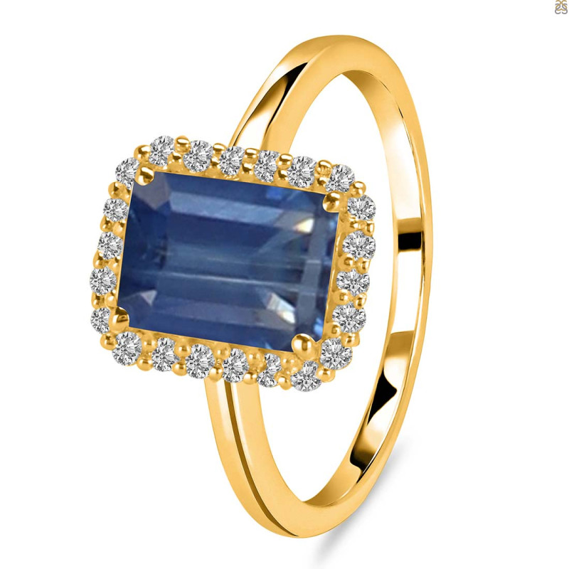 Kyanite & White Topaz Ring KYN-RDR-2302.