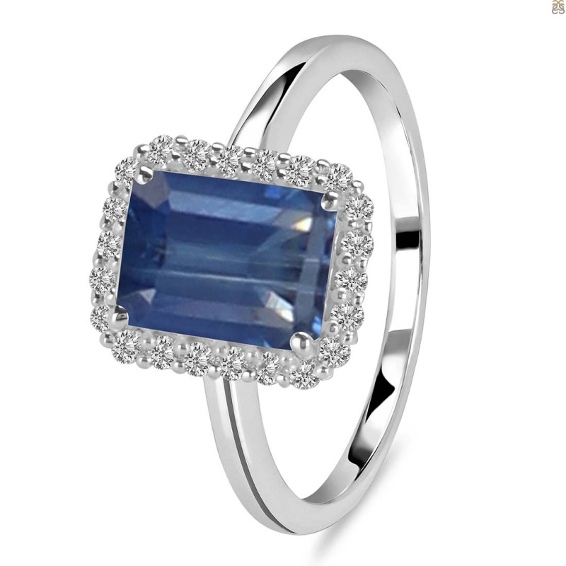 Kyanite & White Topaz Ring