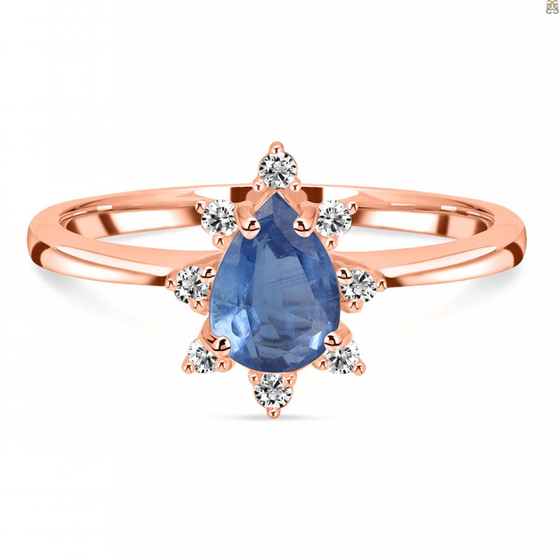 Kyanite & White Topaz Ring KYN-RDR-2305.