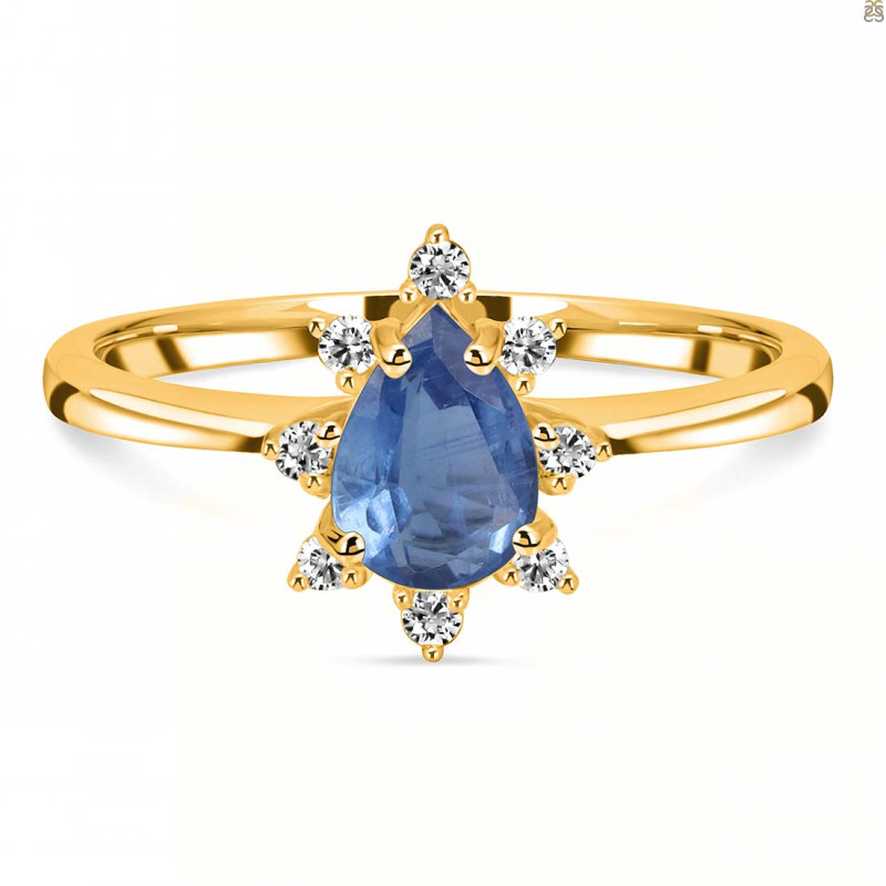 Kyanite & White Topaz Ring KYN-RDR-2305.