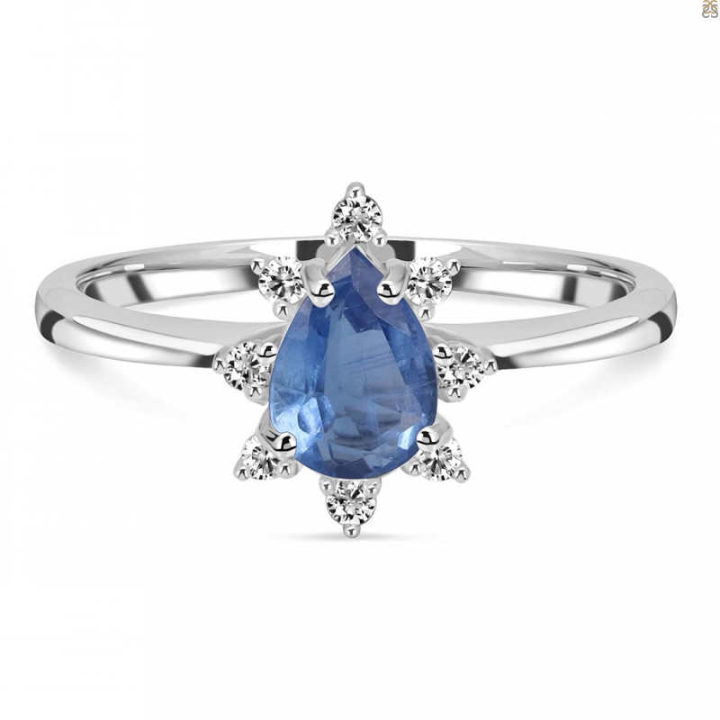 Kyanite & White Topaz Ring KYN-RDR-2305.