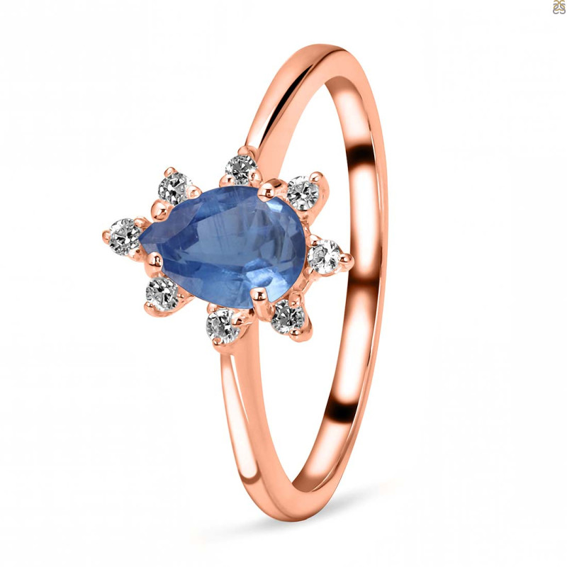 Kyanite & White Topaz Ring KYN-RDR-2305.