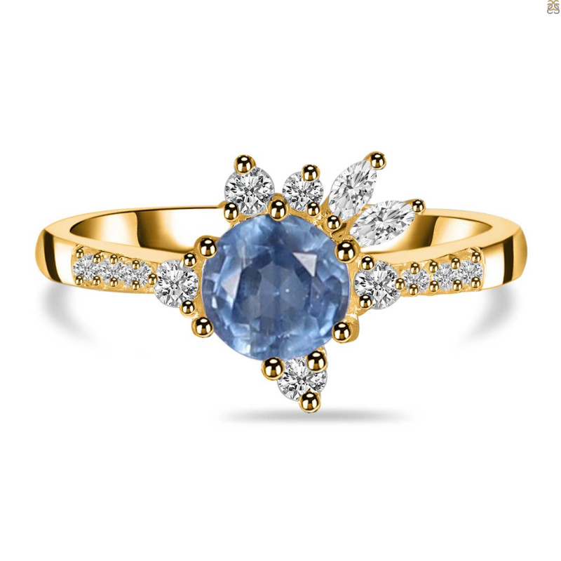 Kyanite & White Topaz Ring KYN-RDR-2406.