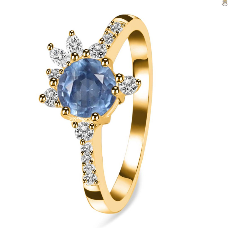 Kyanite & White Topaz Ring KYN-RDR-2406.