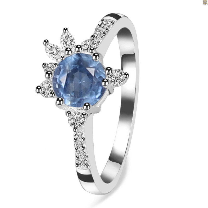 Kyanite & White Topaz Ring