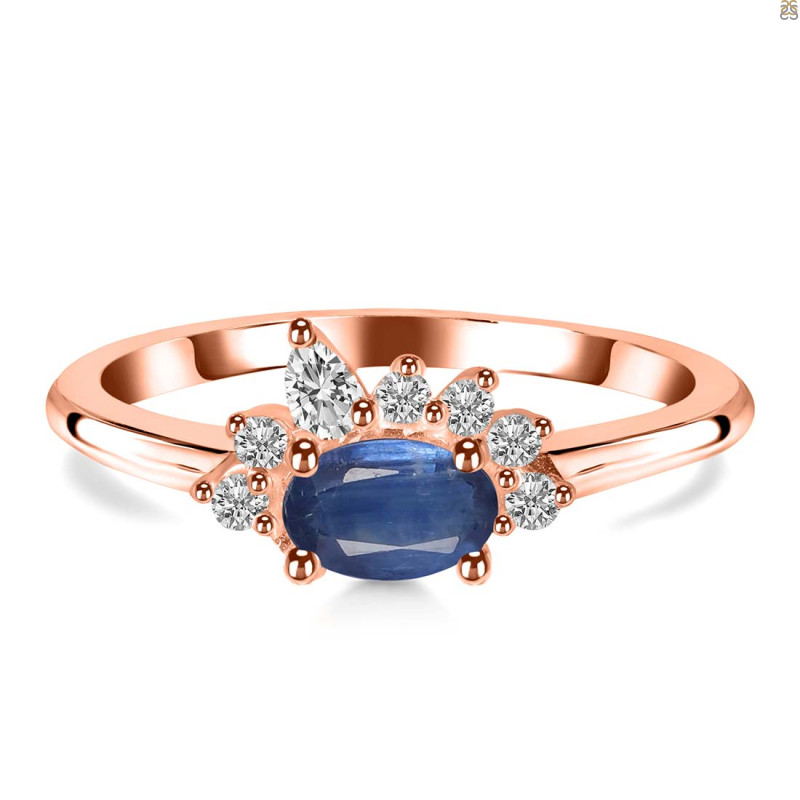 Kyanite & White Topaz Ring KYN-RDR-2418.