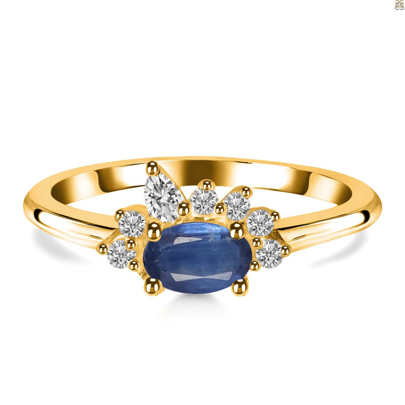 Kyanite & White Topaz Ring KYN-RDR-2418.