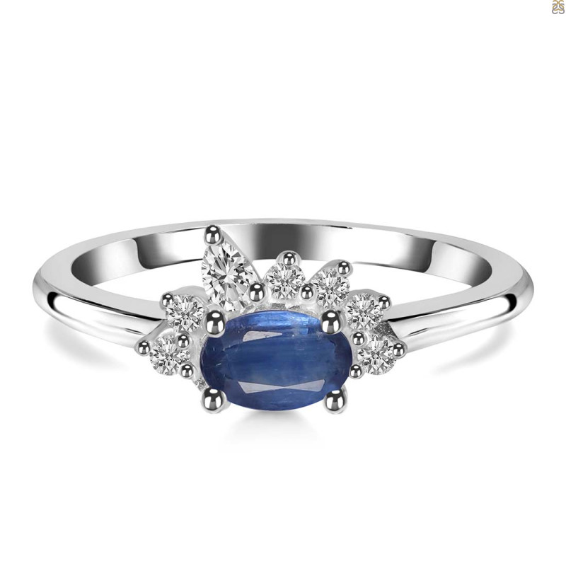 Kyanite & White Topaz Ring KYN-RDR-2418.