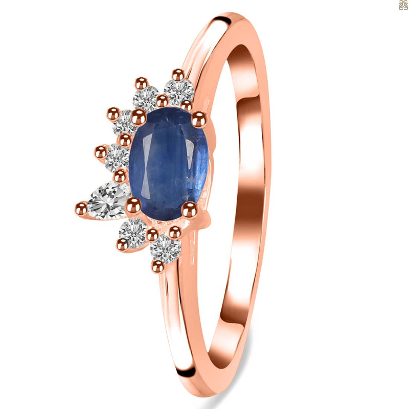 Kyanite & White Topaz Ring KYN-RDR-2418.