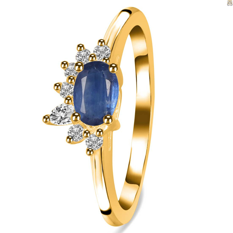 Kyanite & White Topaz Ring KYN-RDR-2418.