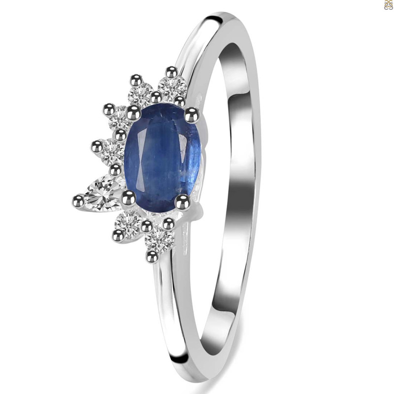 Kyanite & White Topaz Ring
