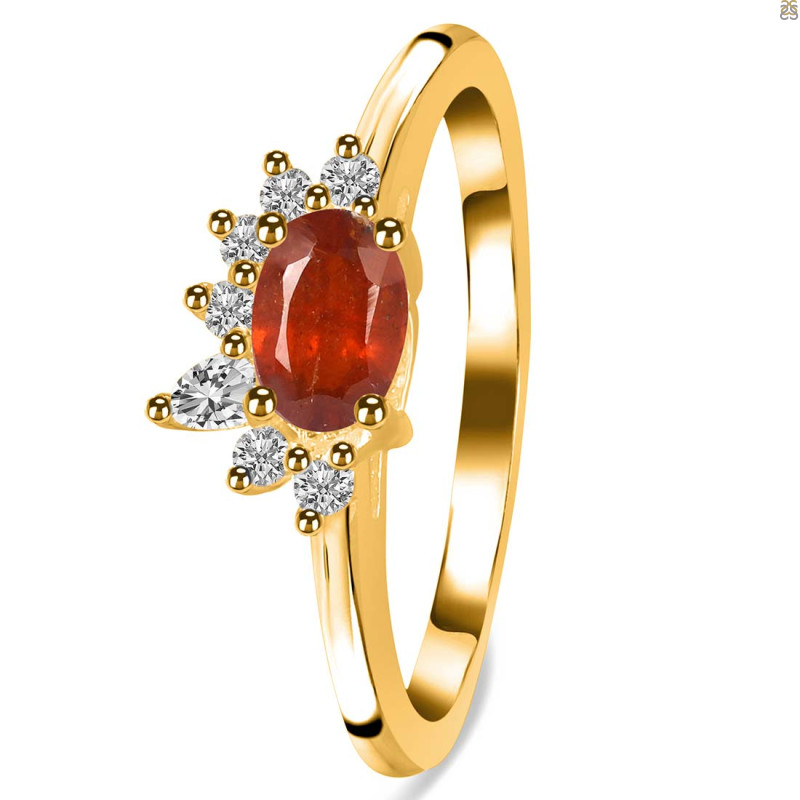 Kyanite (Orange) & White Topaz Ring KYN-RDR-2418-O.