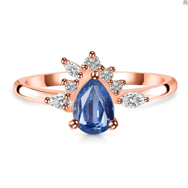 Kyanite & White Topaz Ring KYN-RDR-2431.