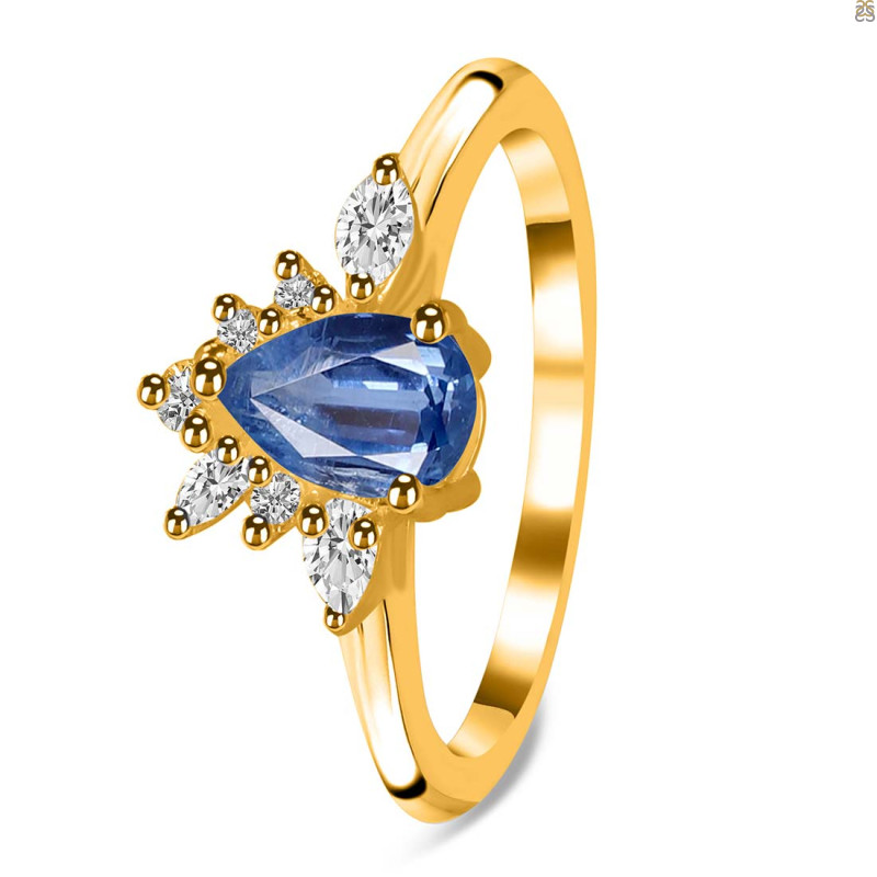 Kyanite & White Topaz Ring KYN-RDR-2431.
