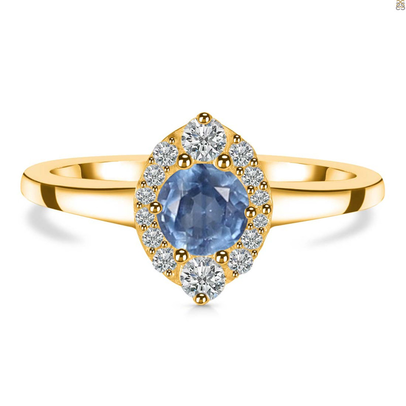 Kyanite & White Topaz Ring KYN-RDR-2504.