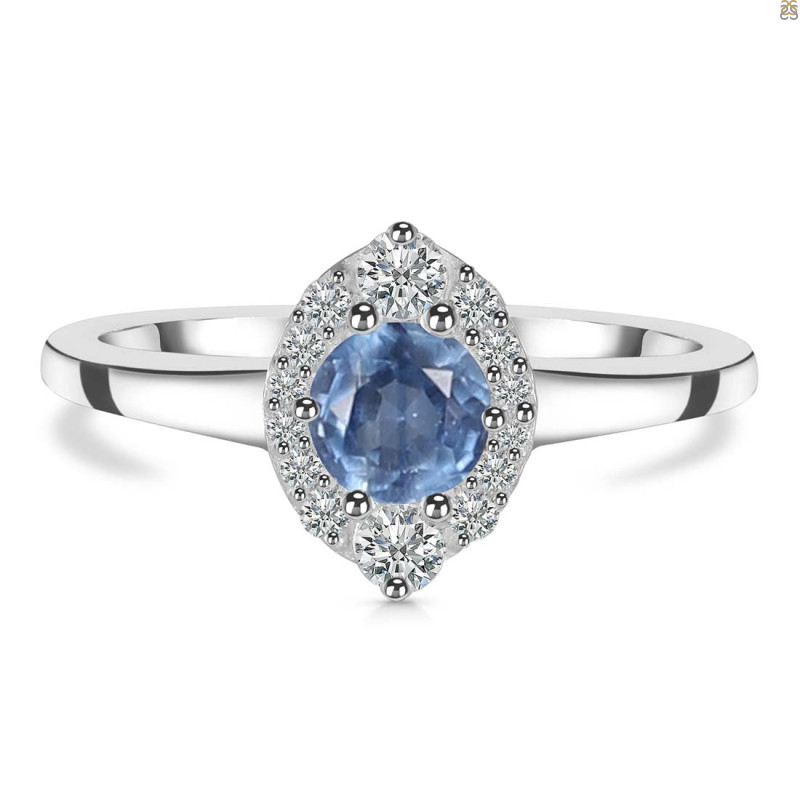 Kyanite & White Topaz Ring KYN-RDR-2504.