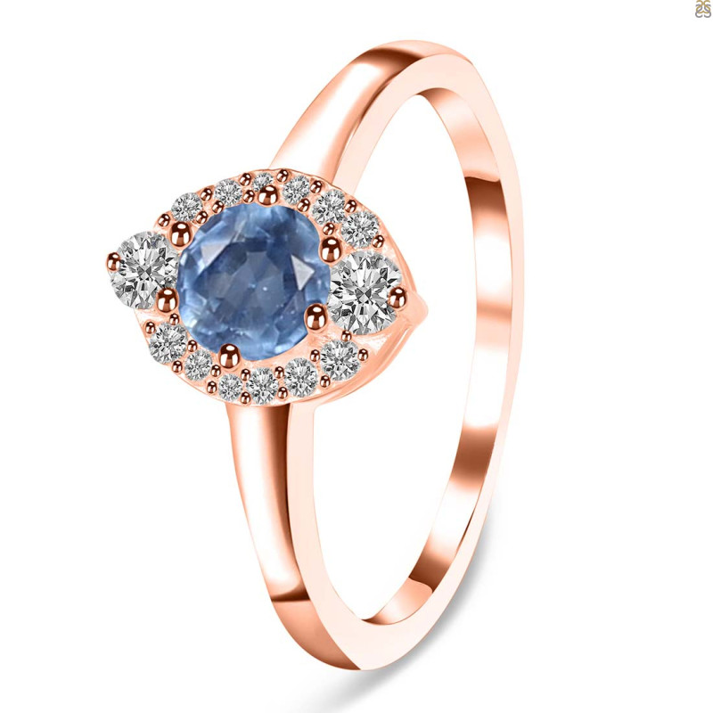 Kyanite & White Topaz Ring KYN-RDR-2504.