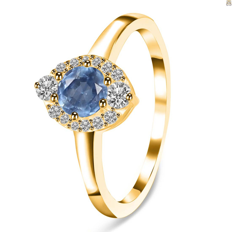 Kyanite & White Topaz Ring KYN-RDR-2504.