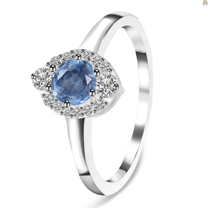 Kyanite & White Topaz Ring