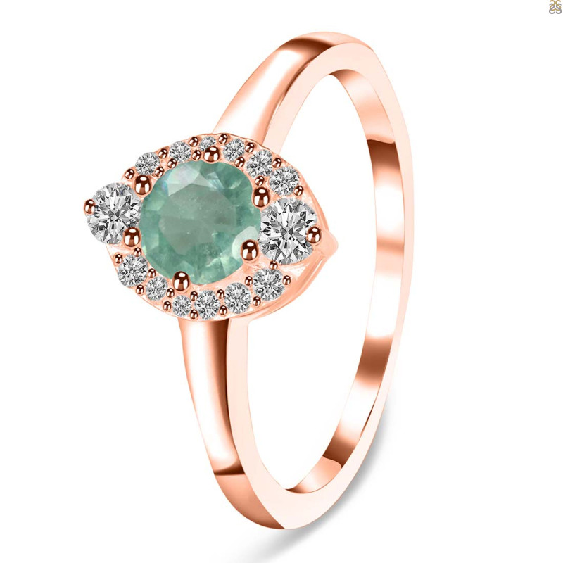 Kyanite (Green) & White Topaz Ring KYN-RDR-2504-G.