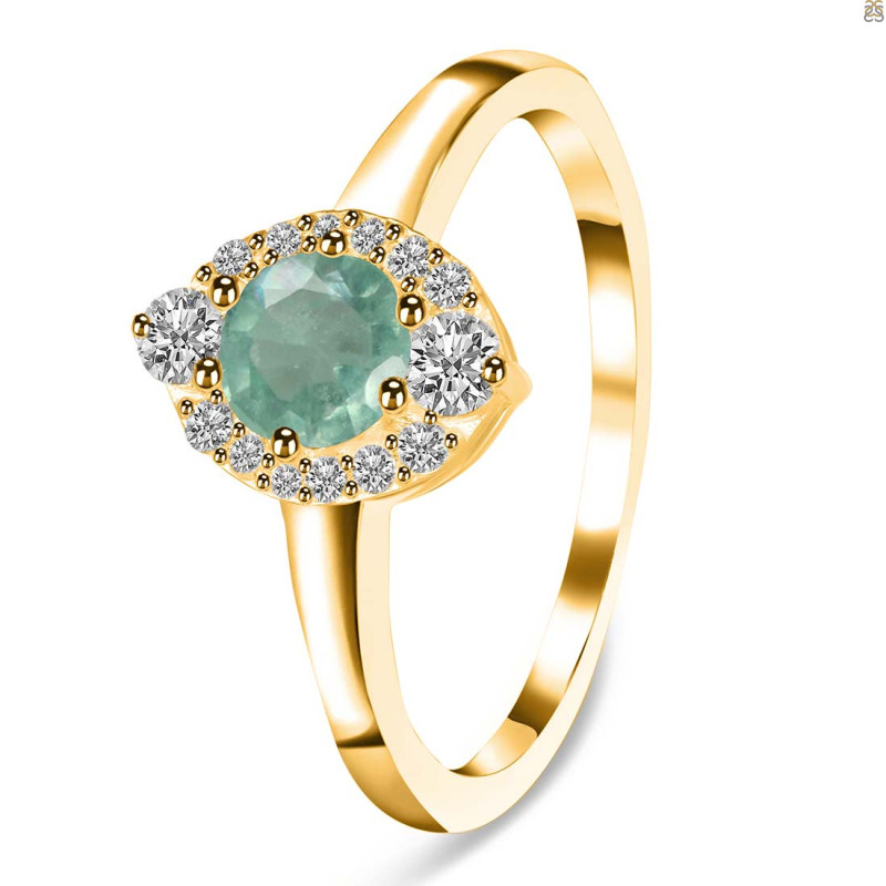 Kyanite (Green) & White Topaz Ring KYN-RDR-2504-G.