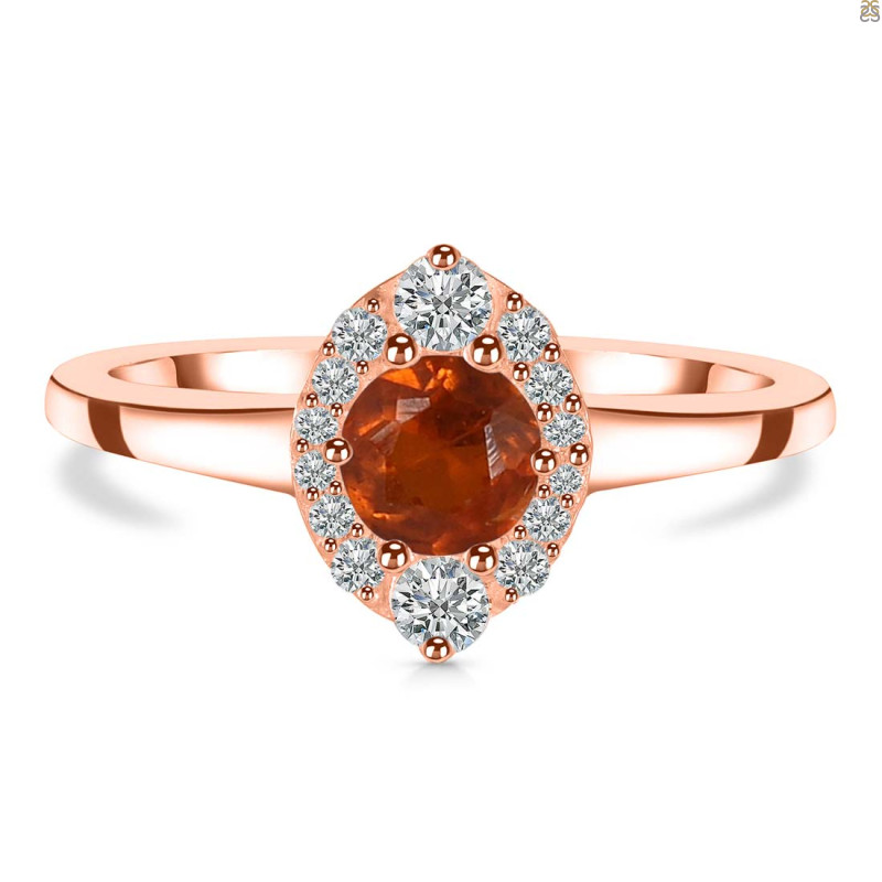Kyanite (Orange) & White Topaz Ring KYN-RDR-2504-O.
