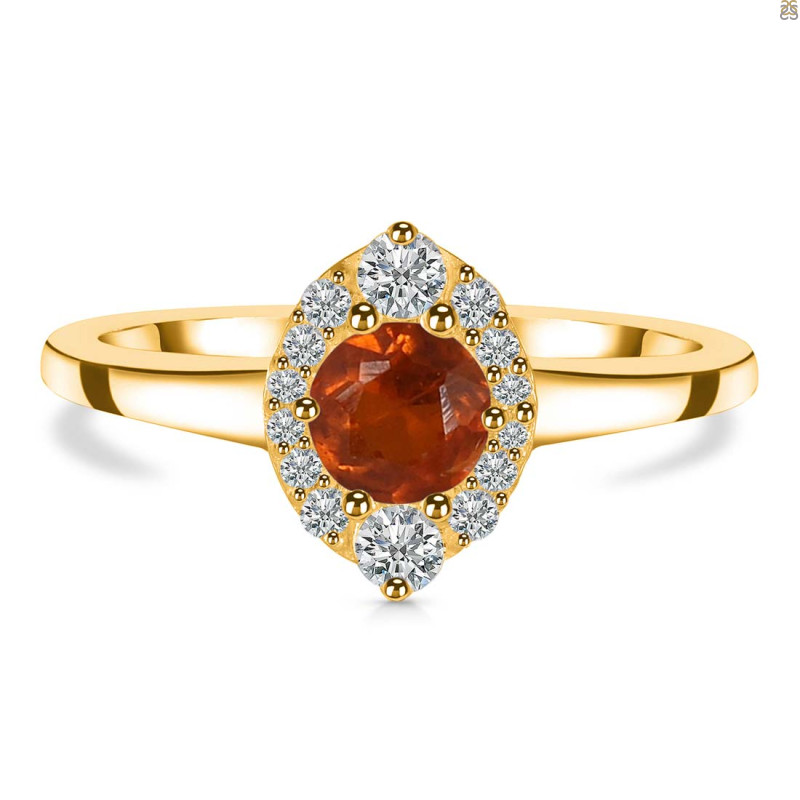 Kyanite (Orange) & White Topaz Ring KYN-RDR-2504-O.