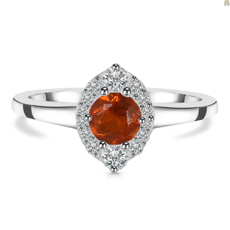 Kyanite (Orange) & White Topaz Ring KYN-RDR-2504-O.