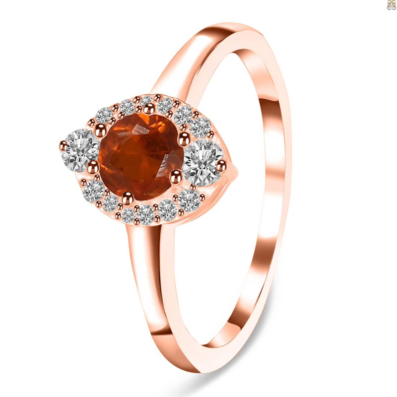 Kyanite (Orange) & White Topaz Ring KYN-RDR-2504-O.