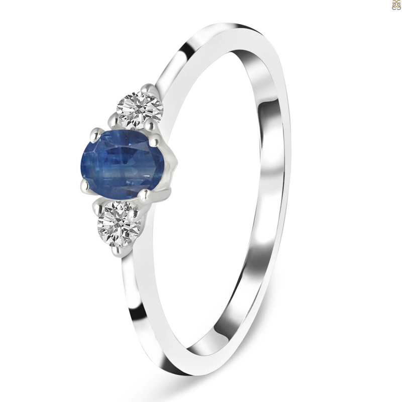 Kyanite & White Topaz Ring