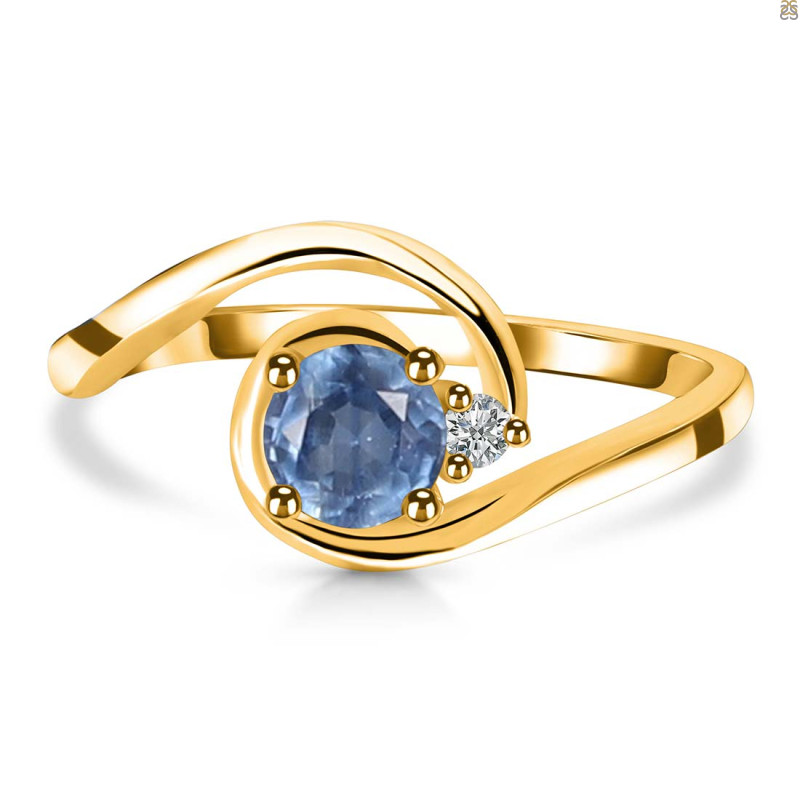 Kyanite & White Topaz Ring KYN-RDR-2622.