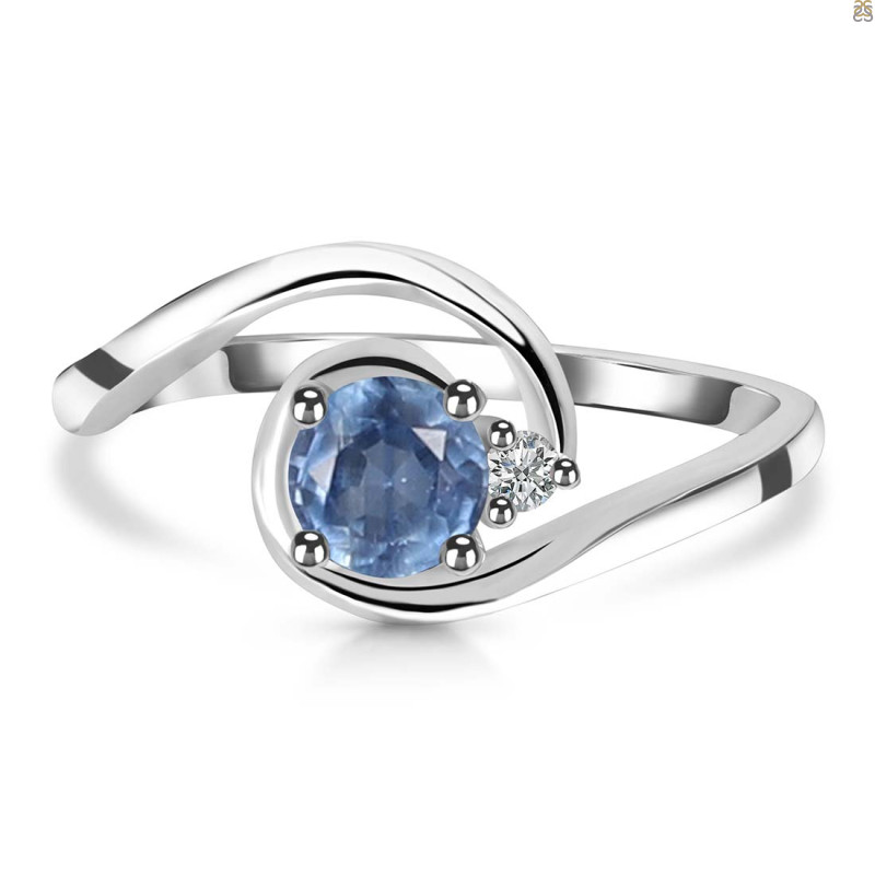 Kyanite & White Topaz Ring KYN-RDR-2622.