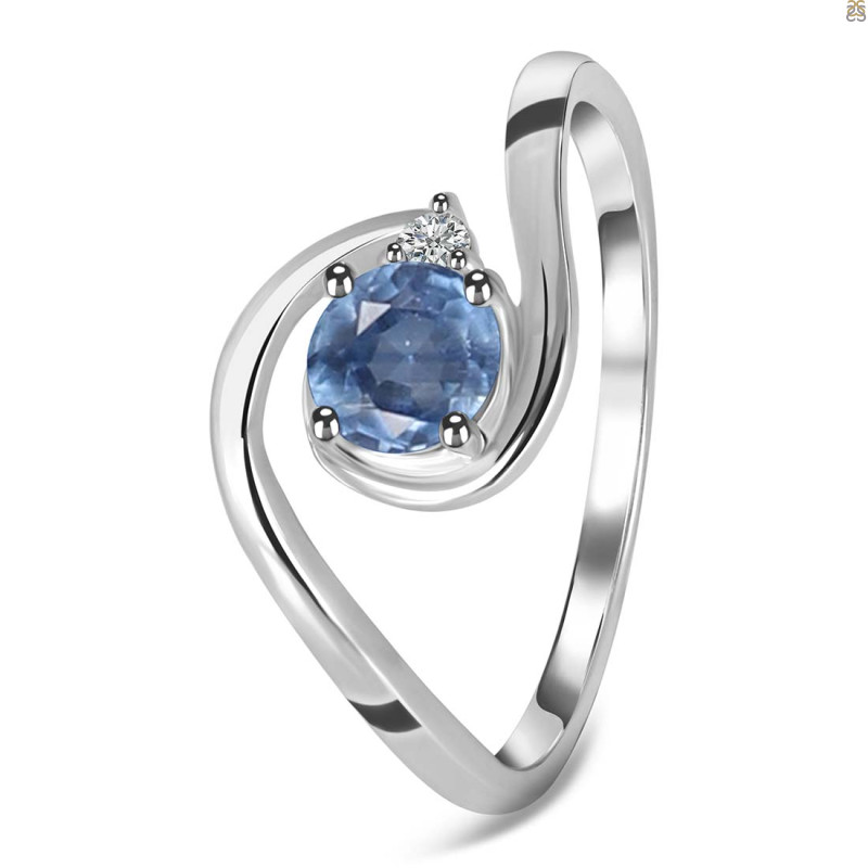 Kyanite & White Topaz Ring