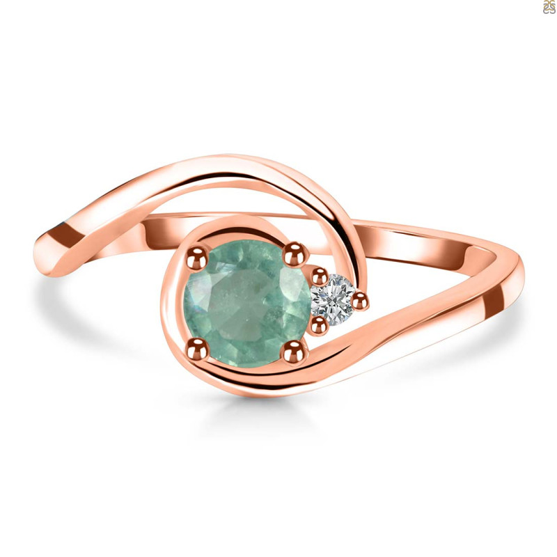 Kyanite (Green) & White Topaz Ring KYN-RDR-2622-G.