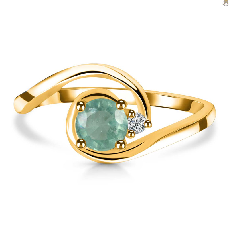 Kyanite (Green) & White Topaz Ring KYN-RDR-2622-G.